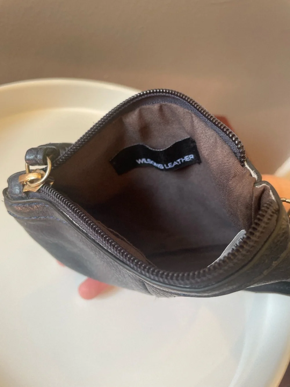 Wilsons Leather navy wristlet